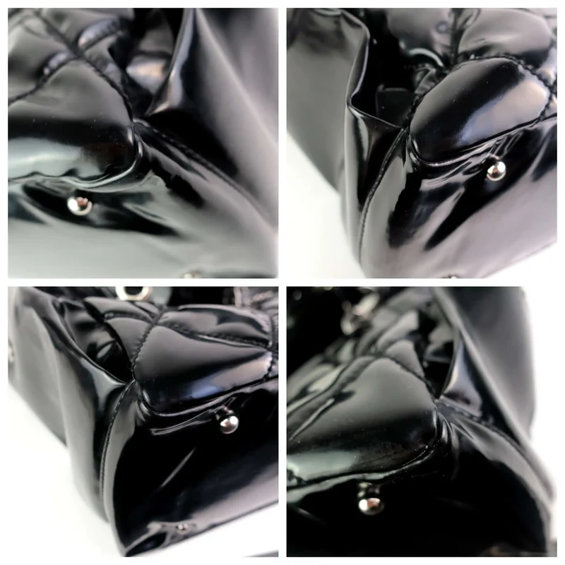 Chanel Black Patent Leather Biarritz Tote Bag