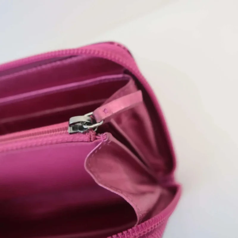 Chanel Boy Patent Leather Fuchsia Long Zipped Wallet