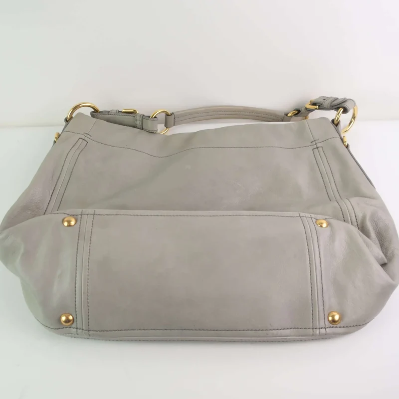 Prada Grey Hobo Leather Bag