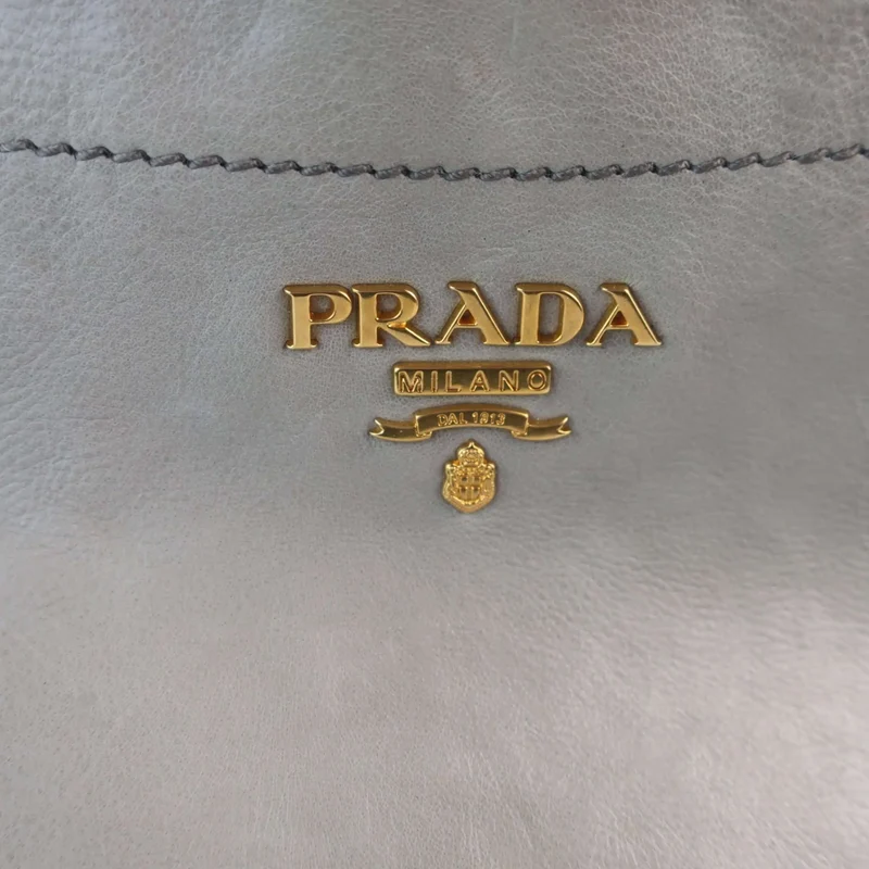 Prada Grey Hobo Leather Bag