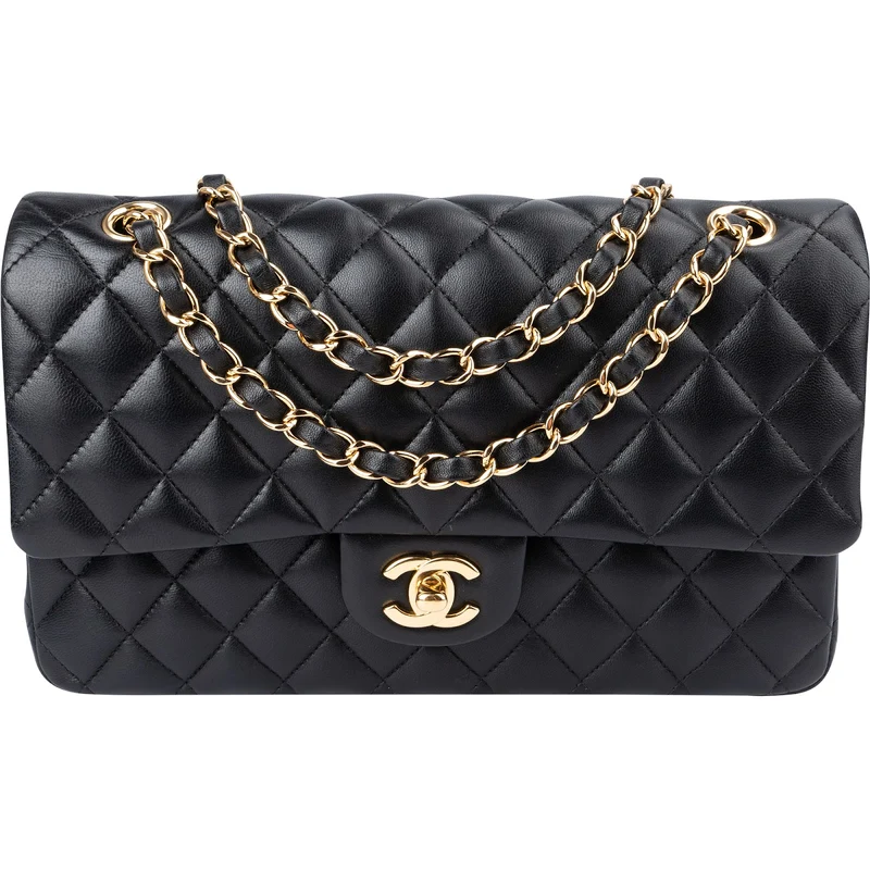 Chanel Quilted Lambskin Medium Double Flap Shoulder Bag