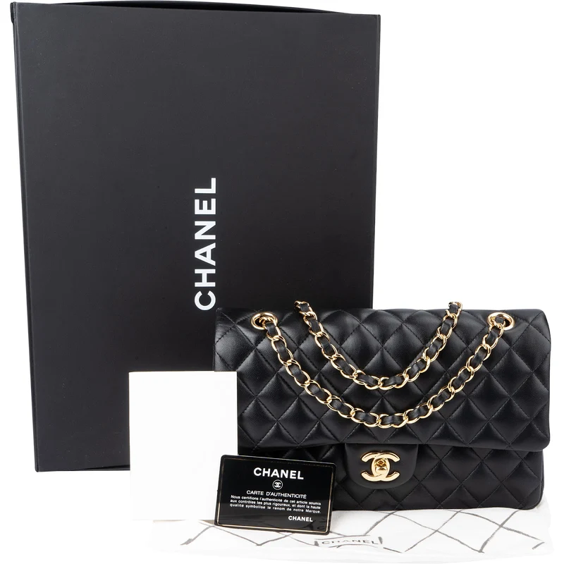 Chanel Quilted Lambskin Medium Double Flap Shoulder Bag