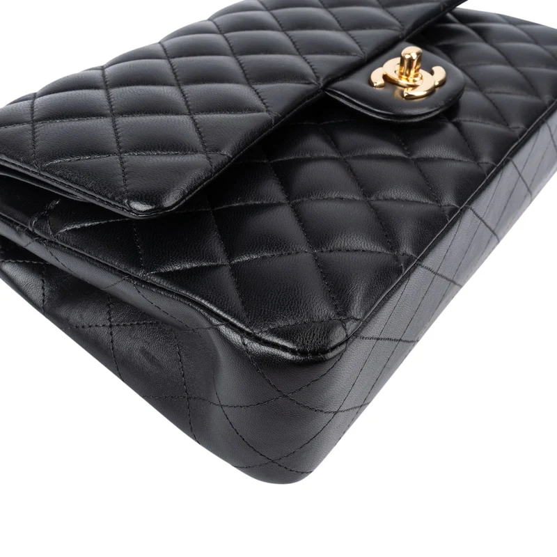 Chanel Quilted Lambskin Medium Double Flap Shoulder Bag