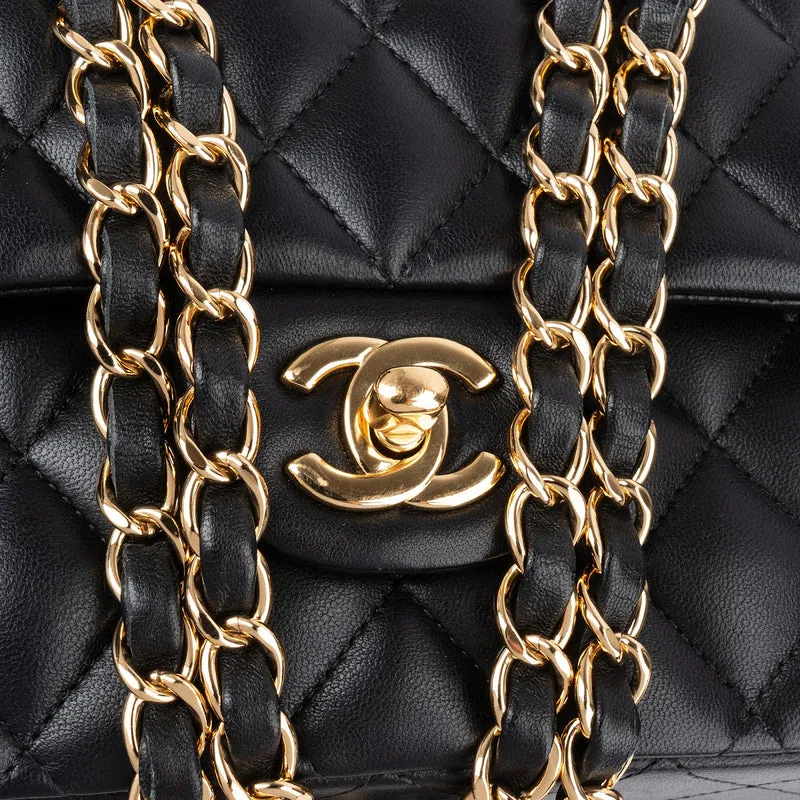 Chanel Quilted Lambskin Medium Double Flap Shoulder Bag