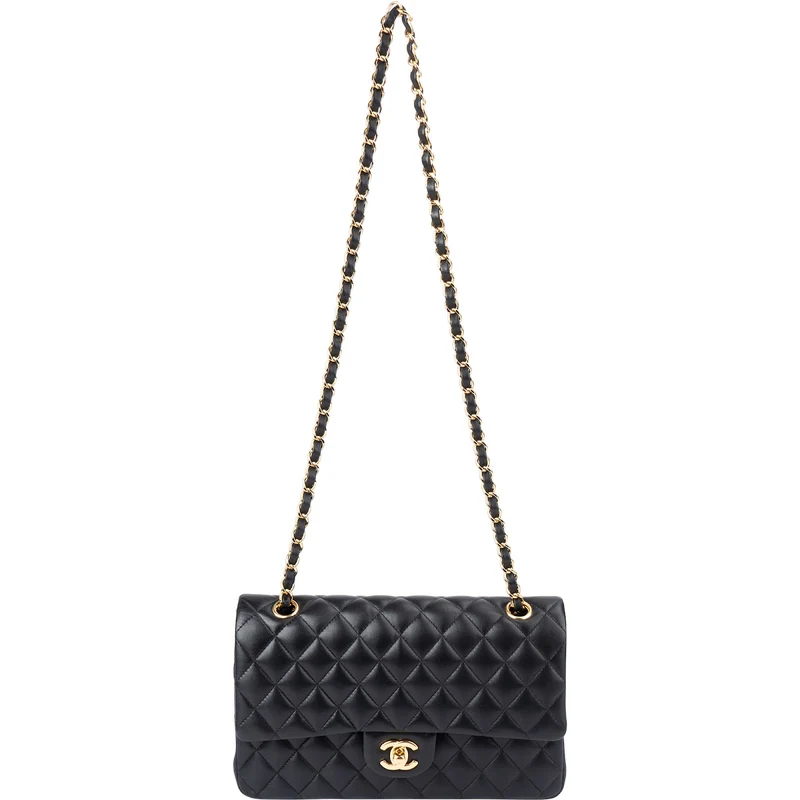 Chanel Quilted Lambskin Medium Double Flap Shoulder Bag
