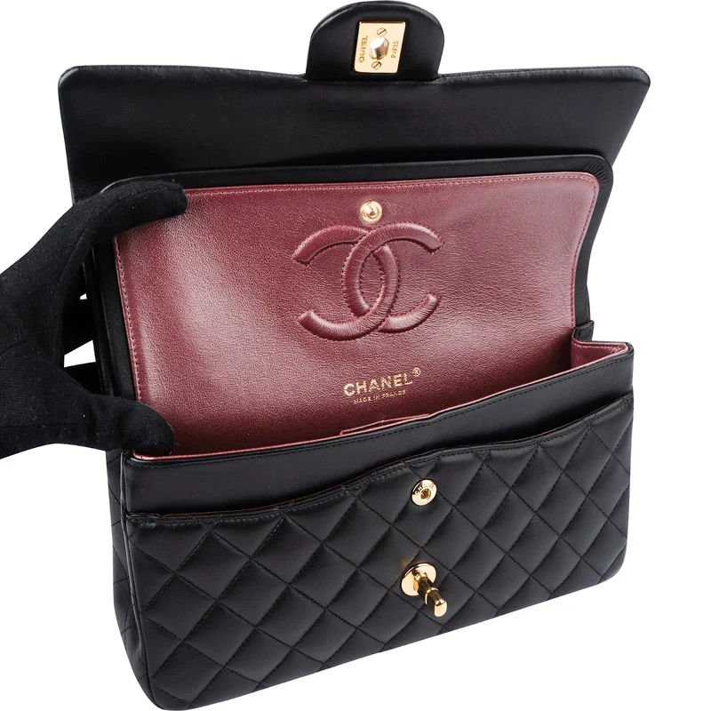 Chanel Quilted Lambskin Medium Double Flap Shoulder Bag