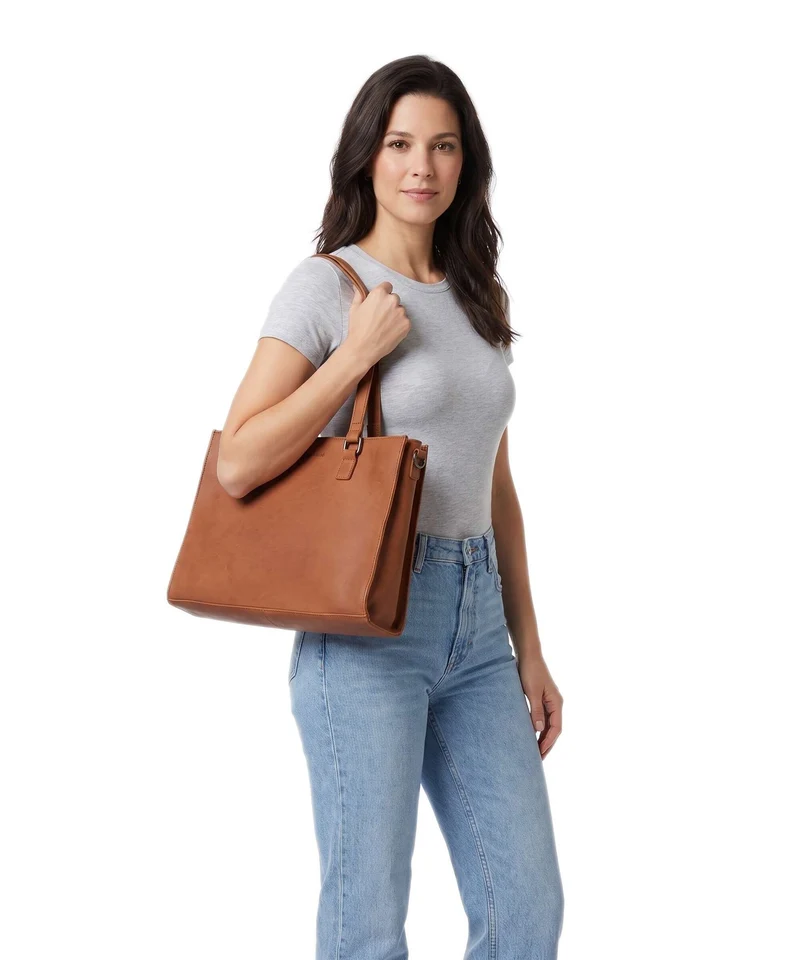 The Chesterfield Brand Wax Pull Up Cow Ellsworth Shopper cognac