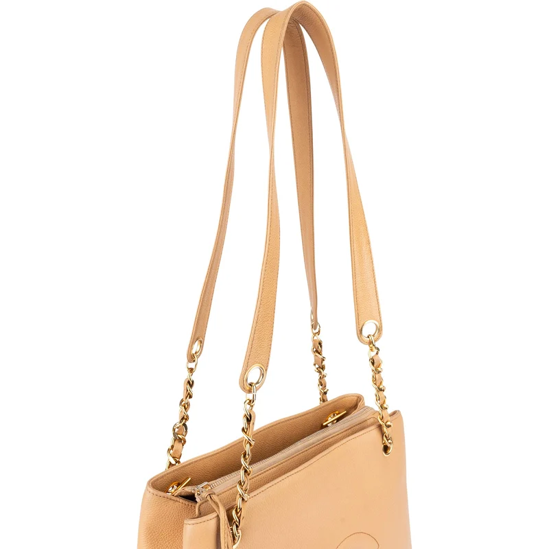 Chanel Caviar Leather CC Tote Shoulder Bag