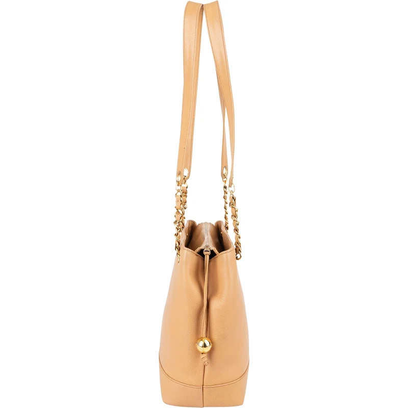 Chanel Caviar Leather CC Tote Shoulder Bag