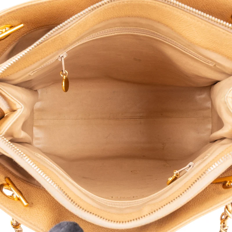 Chanel Caviar Leather CC Tote Shoulder Bag
