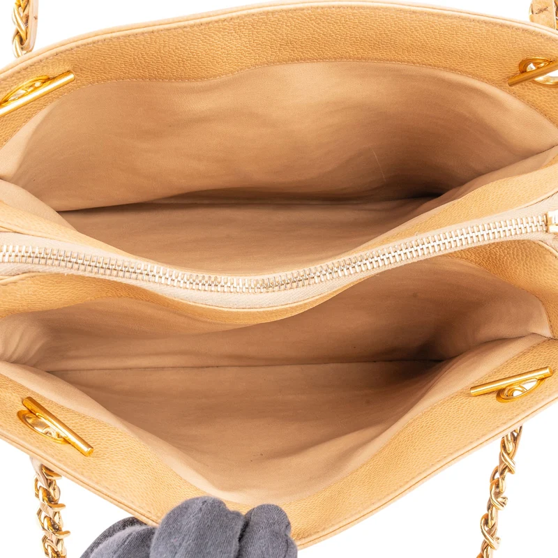 Chanel Caviar Leather CC Tote Shoulder Bag