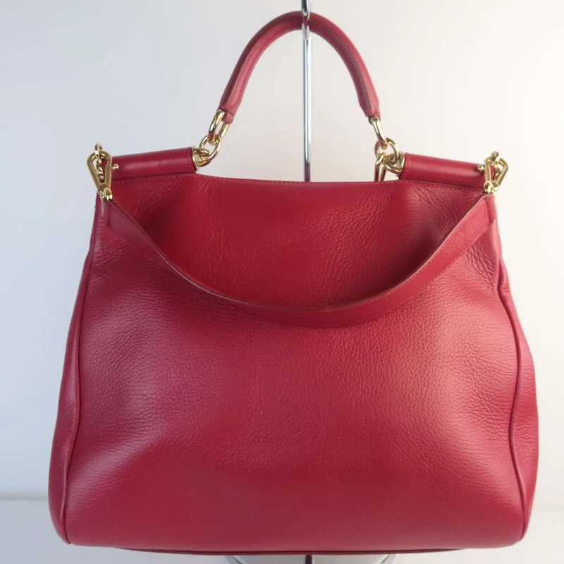 Dolce Gabbana Red Leather Soft Miss Sicily Bag