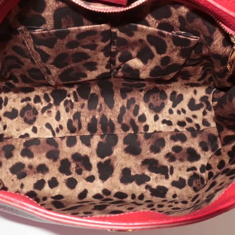 Dolce Gabbana Red Leather Soft Miss Sicily Bag