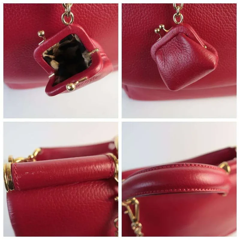 Dolce Gabbana Red Leather Soft Miss Sicily Bag