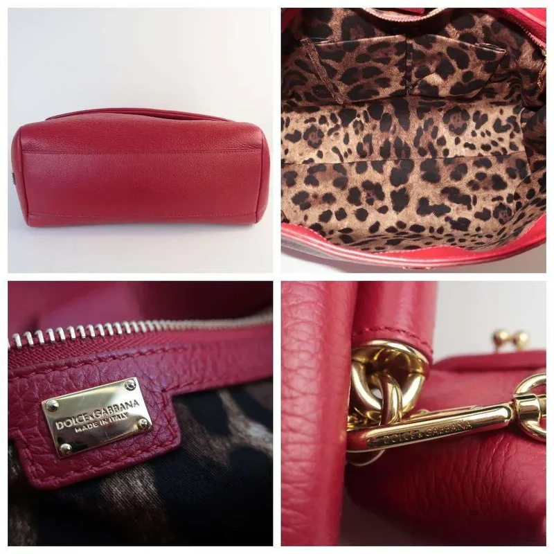 Dolce Gabbana Red Leather Soft Miss Sicily Bag