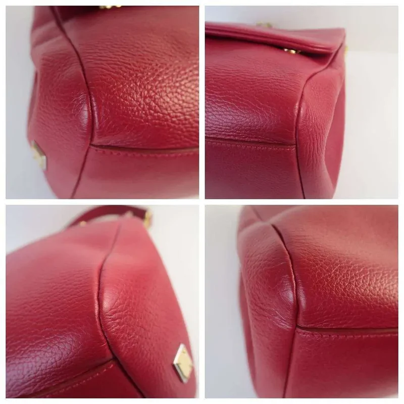 Dolce Gabbana Red Leather Soft Miss Sicily Bag