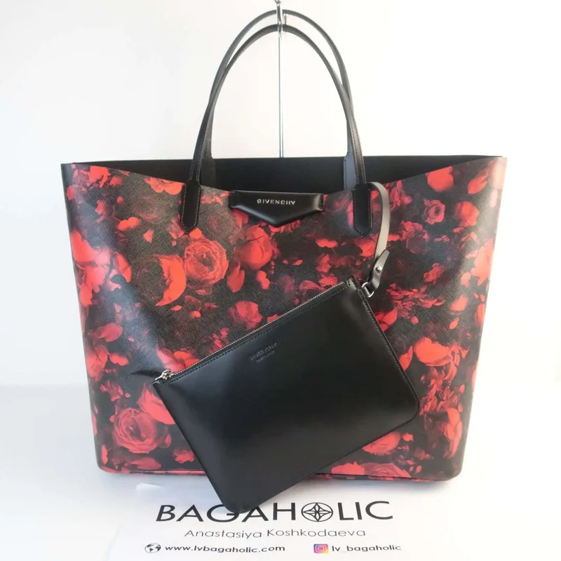 Givenchy Floral Print Coated Canvas Antigona Large Tote