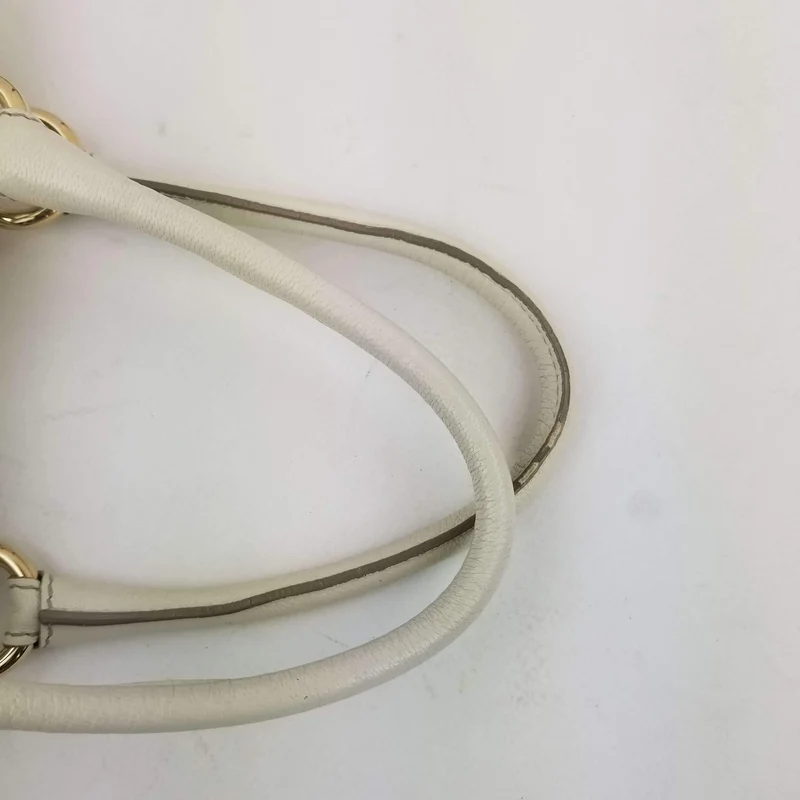 Dolce Gabbana White Goat Leather Large Handbag