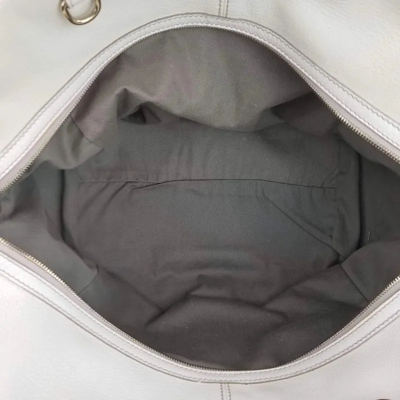 Dolce Gabbana White Goat Leather Large Handbag
