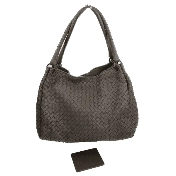 Bottega Veneta Grey Intrecciato Woven Nappa Leather Parachute Bag