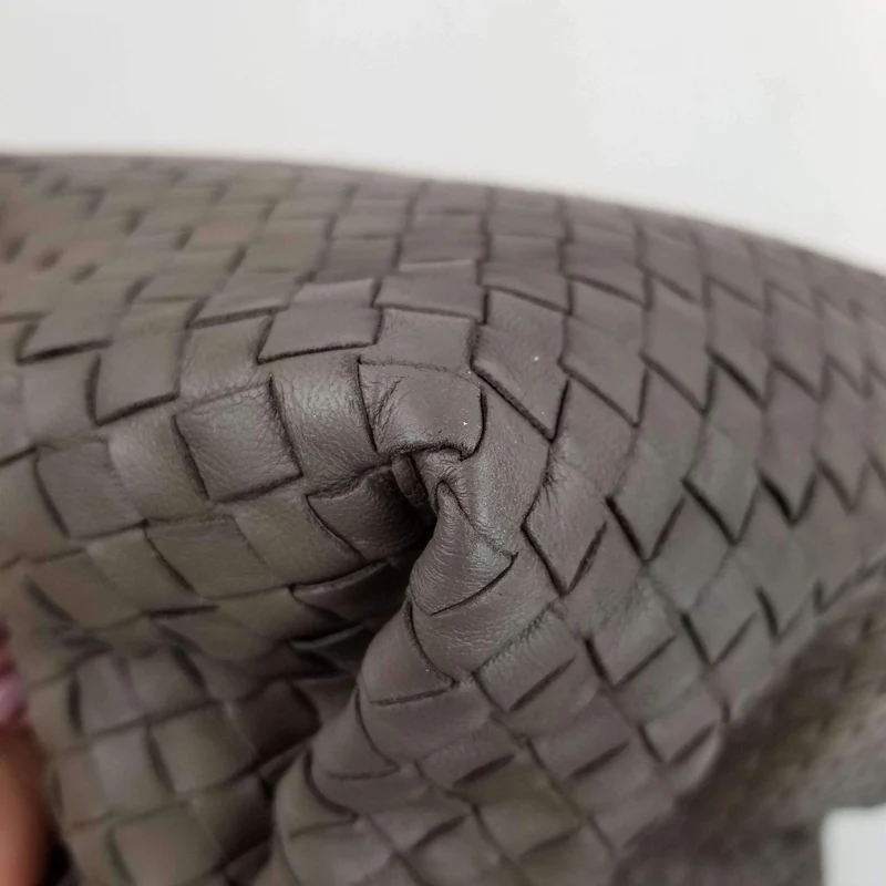 Bottega Veneta Grey Intrecciato Woven Nappa Leather Parachute Bag