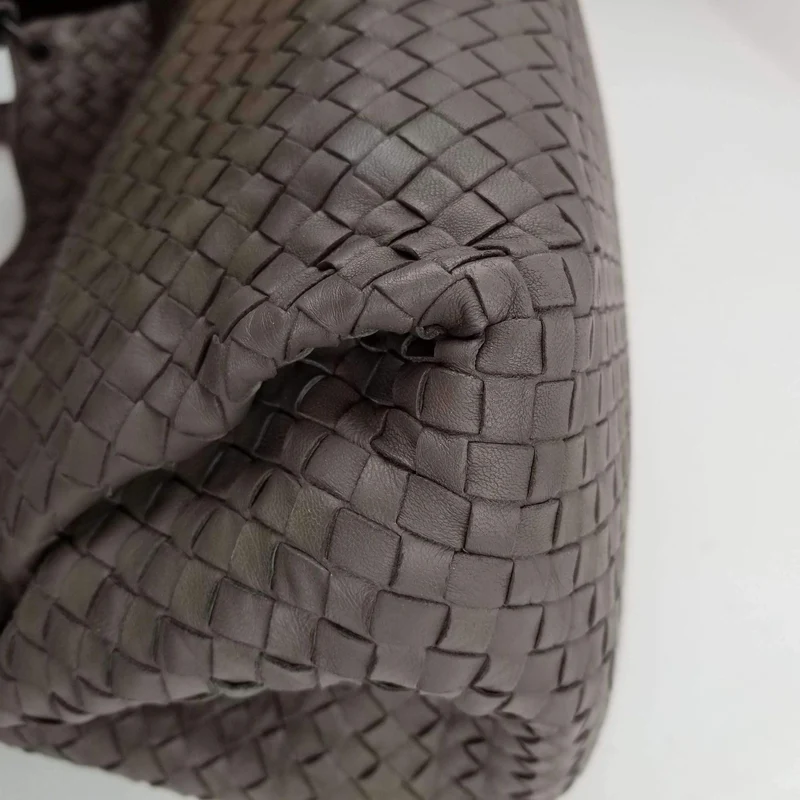 Bottega Veneta Grey Intrecciato Woven Nappa Leather Parachute Bag