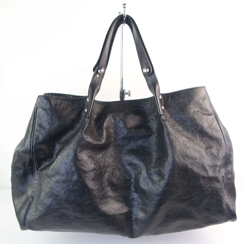 Chanel Black Grained Leather Pocket In the City Bag