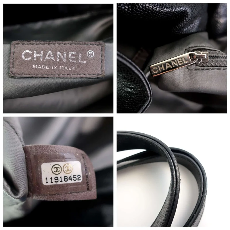 Chanel Black Grained Leather Pocket In the City Bag