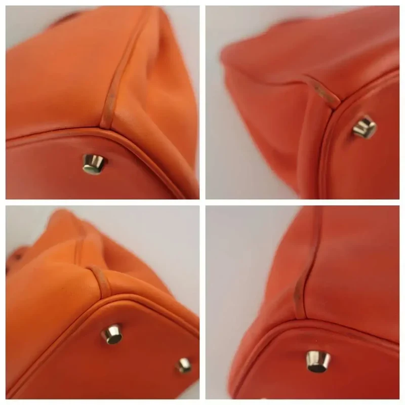 Dior Orange Calfskin Leather Diorissimo Large Tote Bag