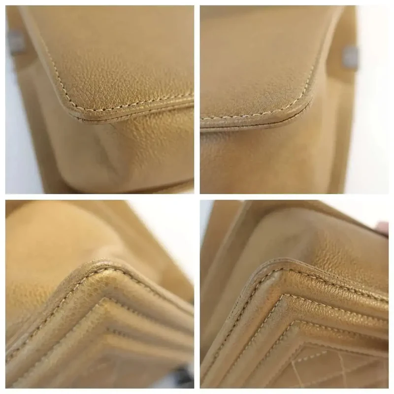 Chanel Gold Medium Boy Ruthenium Hardware Bag