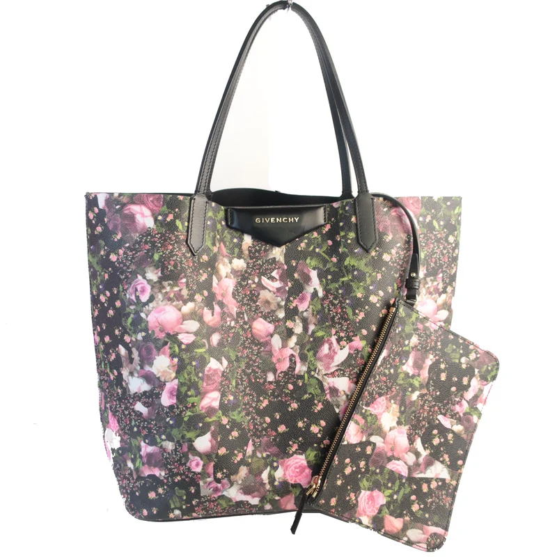 Givenchy Floral Print Coated Canvas Antigona Tote