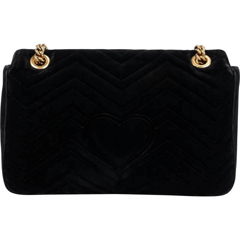 Gucci Monogram Velvet Small GG Marmont 'Loved' Embroidered Shoulder Crossbody Bag