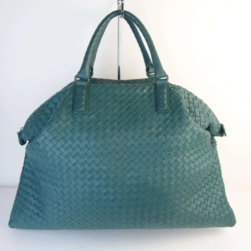 Bottega Veneta Emerald Green Intrecciato Convertible Tote