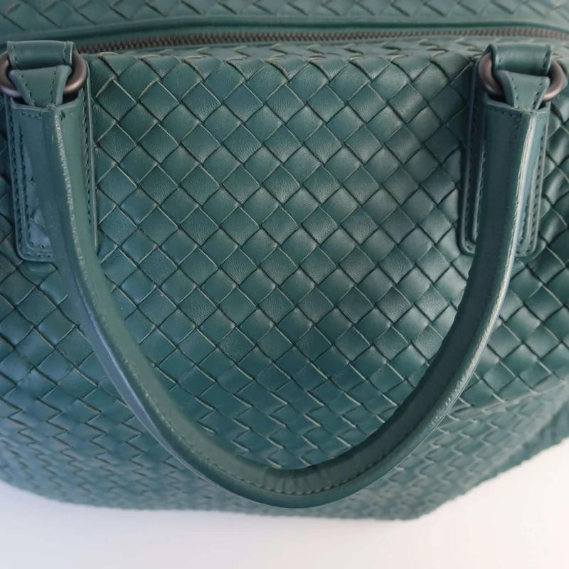 Bottega Veneta Emerald Green Intrecciato Convertible Tote