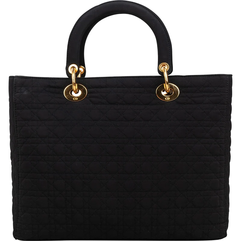 Christian Dior Quilted Nylon Cannage Lady Dior Handbag