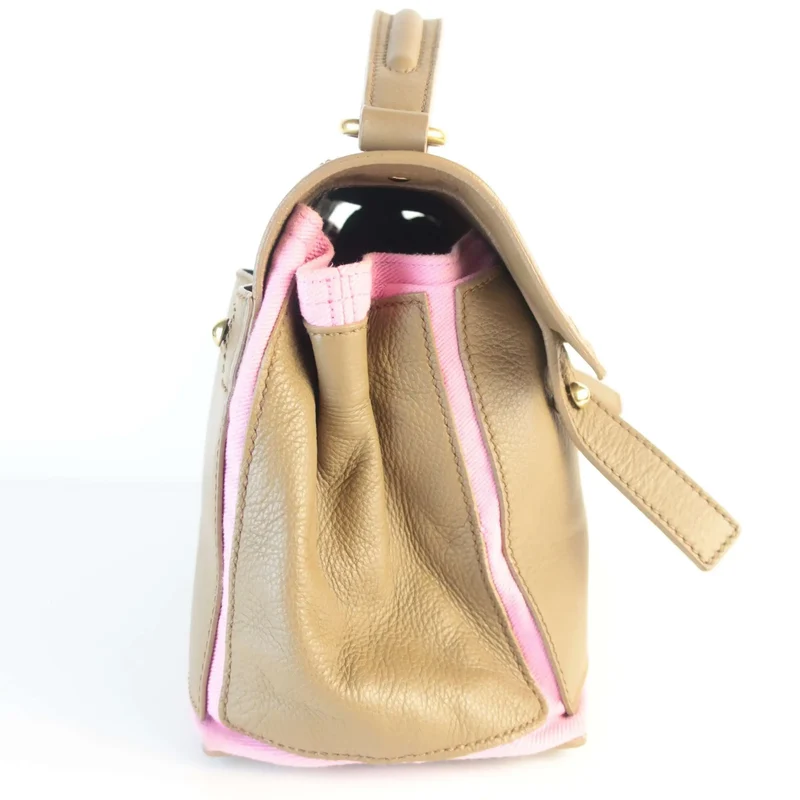 Yves Saint-Laurent Brown/Pink Muse Two Bag
