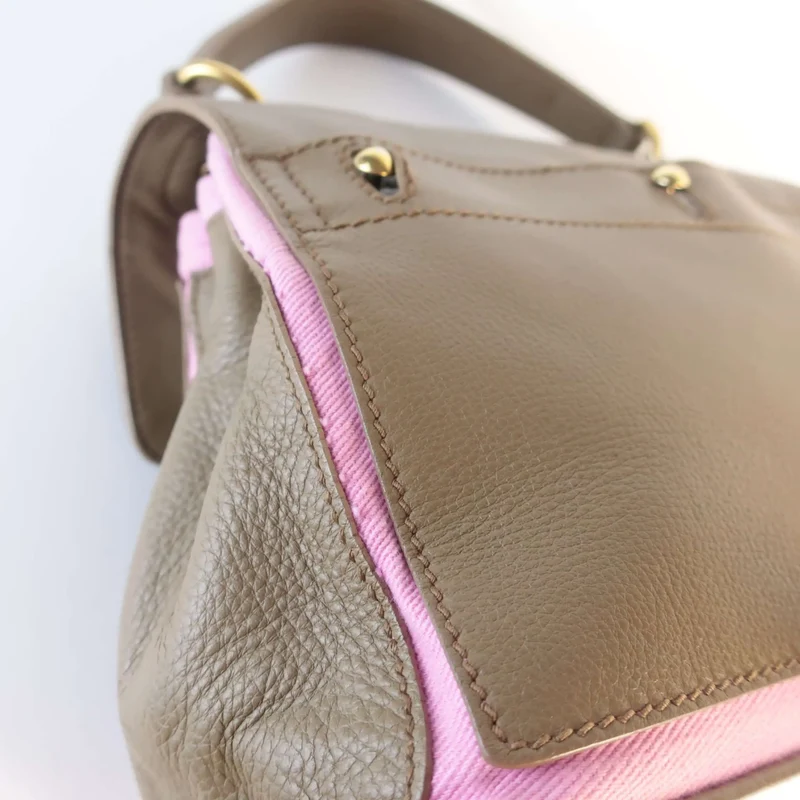Yves Saint-Laurent Brown/Pink Muse Two Bag