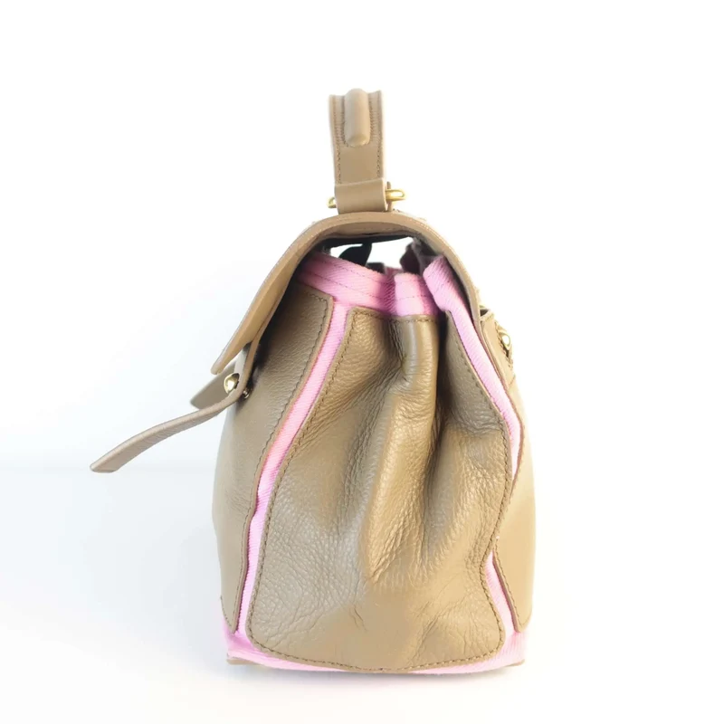 Yves Saint-Laurent Brown/Pink Muse Two Bag