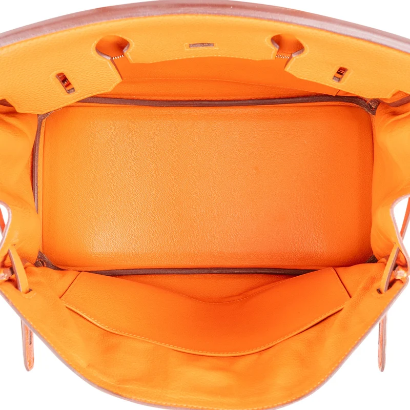 Hermès Orange H Taurillon Clemence Leather Palladium Birkin 30 Handbag