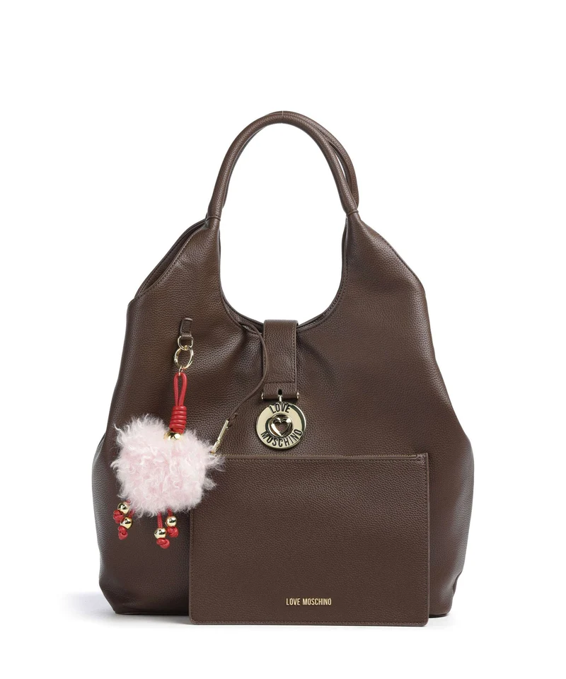 Love Moschino Bouncing Heart Shopper cioccolato