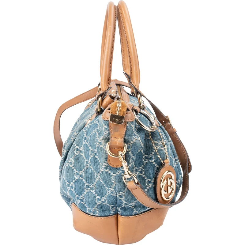 Gucci Monogram Denim GG Sukey Handbag