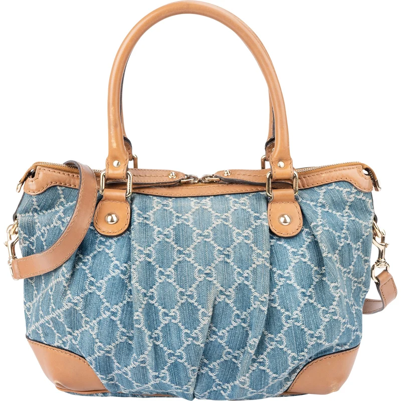 Gucci Monogram Denim GG Sukey Handbag
