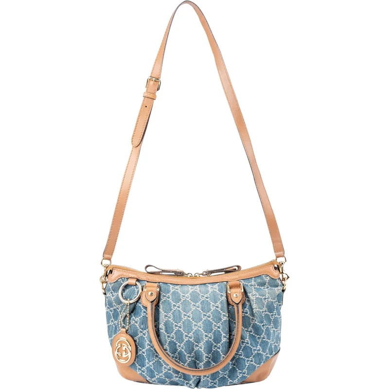 Gucci Monogram Denim GG Sukey Handbag