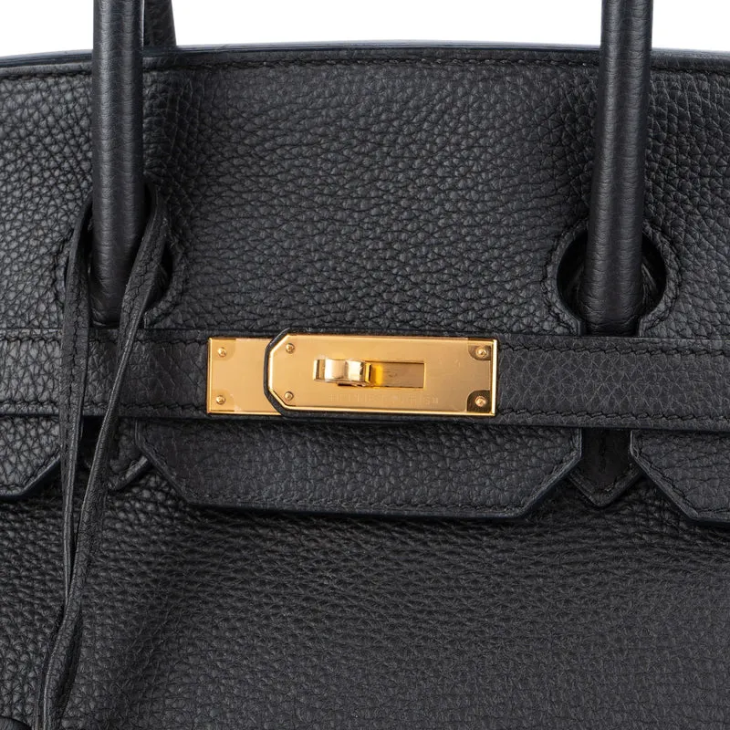 Hermès Noir Veau Togo Leather Gold Birkin 35 Handbag