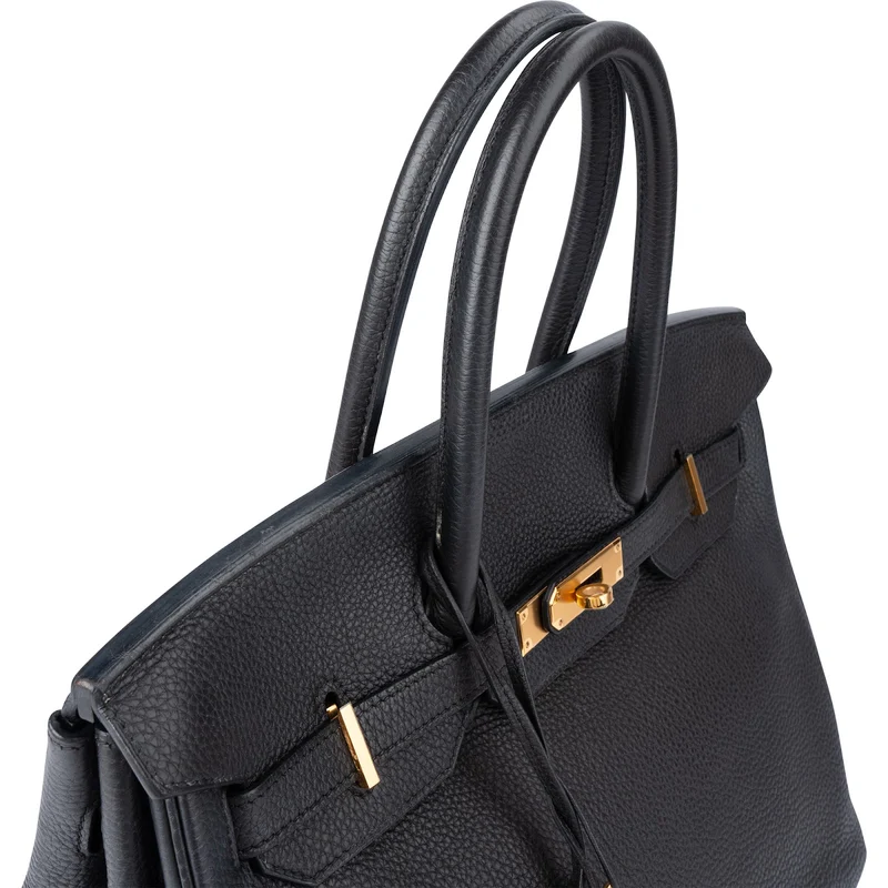 Hermès Noir Veau Togo Leather Gold Birkin 35 Handbag