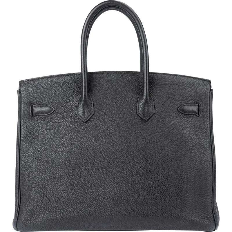 Hermès Noir Veau Togo Leather Gold Birkin 35 Handbag