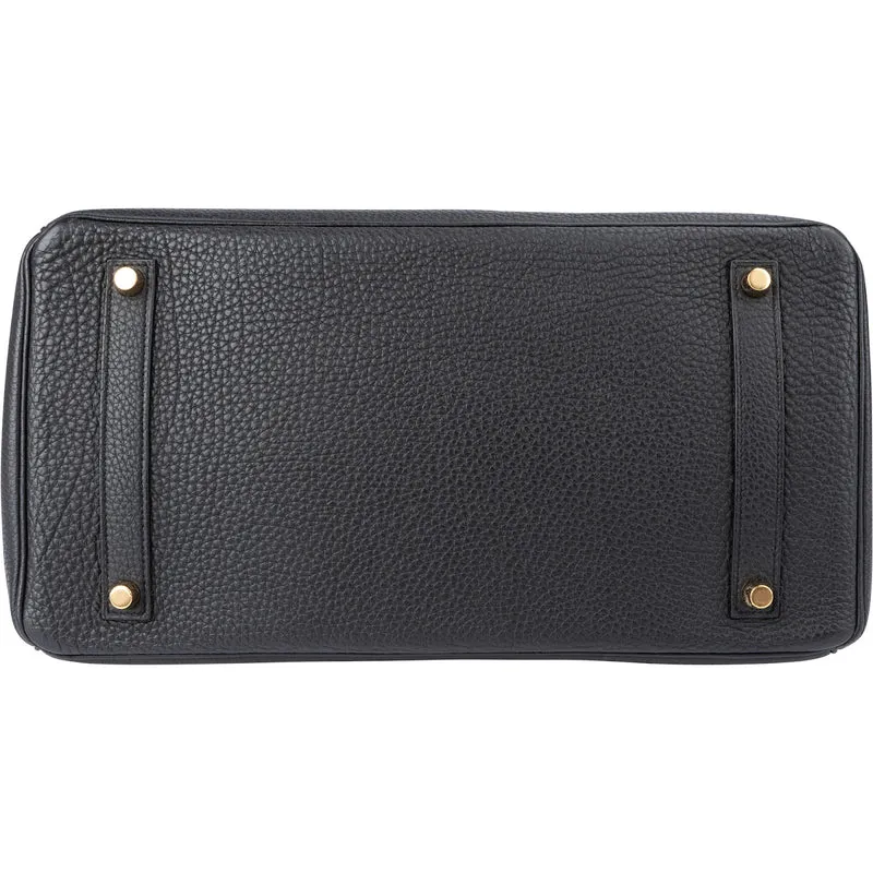Hermès Noir Veau Togo Leather Gold Birkin 35 Handbag