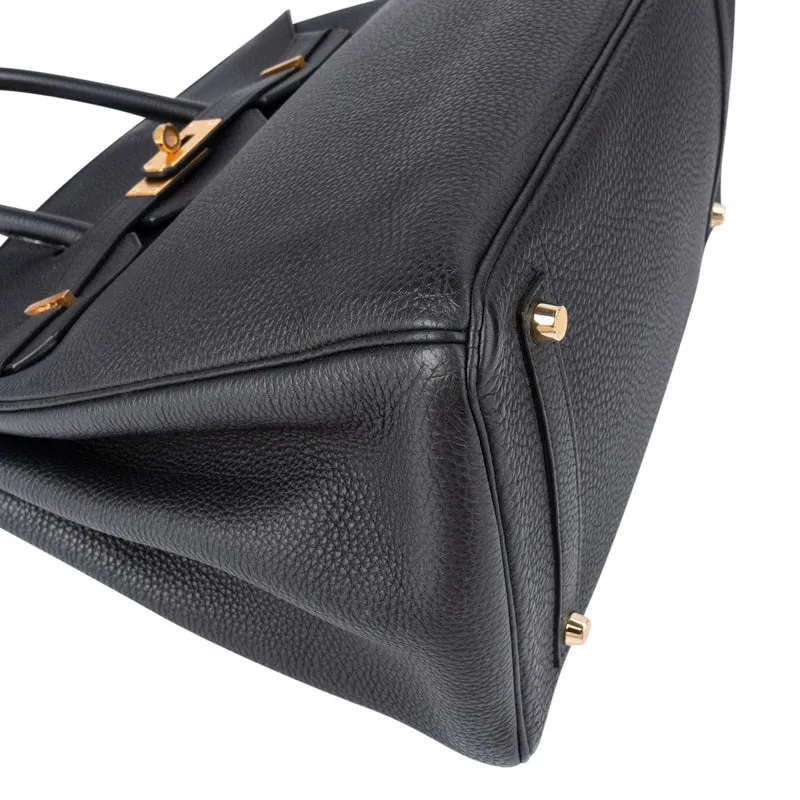 Hermès Noir Veau Togo Leather Gold Birkin 35 Handbag