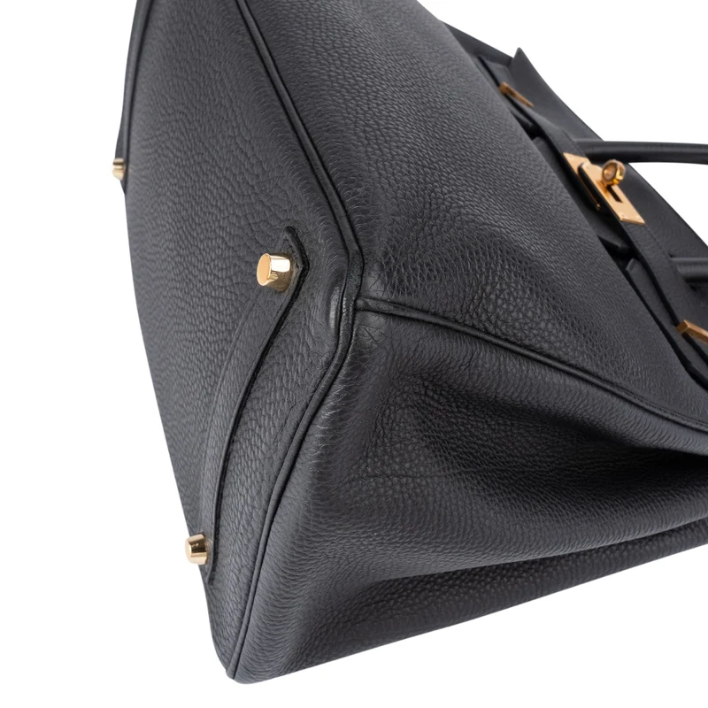 Hermès Noir Veau Togo Leather Gold Birkin 35 Handbag