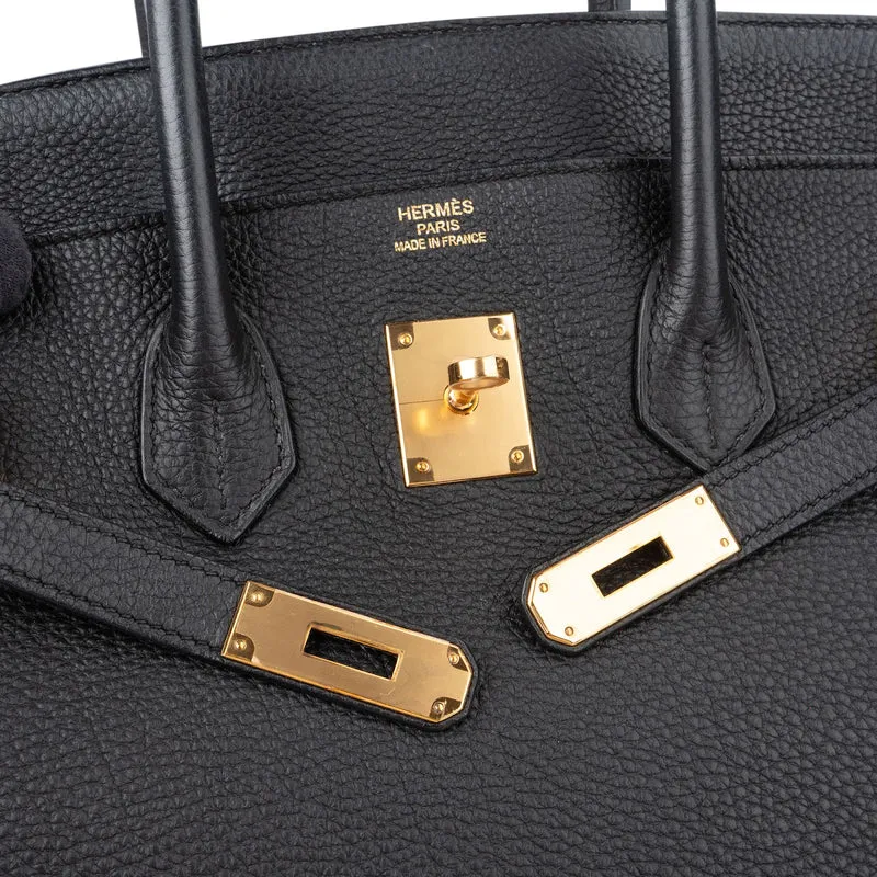 Hermès Noir Veau Togo Leather Gold Birkin 35 Handbag